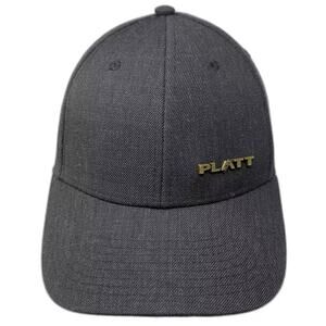 PLATT Gray Baseball Cap Gold Metal Logo OSFM Wool Blend Adjustable Slideback Hat